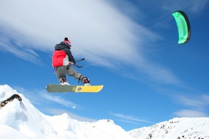 Charly Galvan disfrutando del Kitesnow